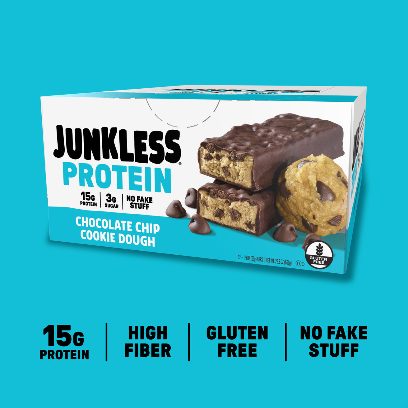 Junkless Junkless Chocolate Chip Cookie Dough Protein Bar — product image