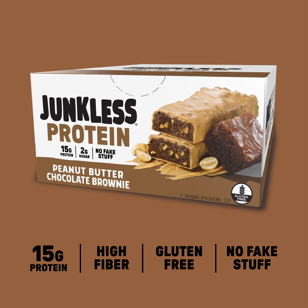 Junkless Junkless Peanut Butter Chocolate Brownie Protein Bar — product image