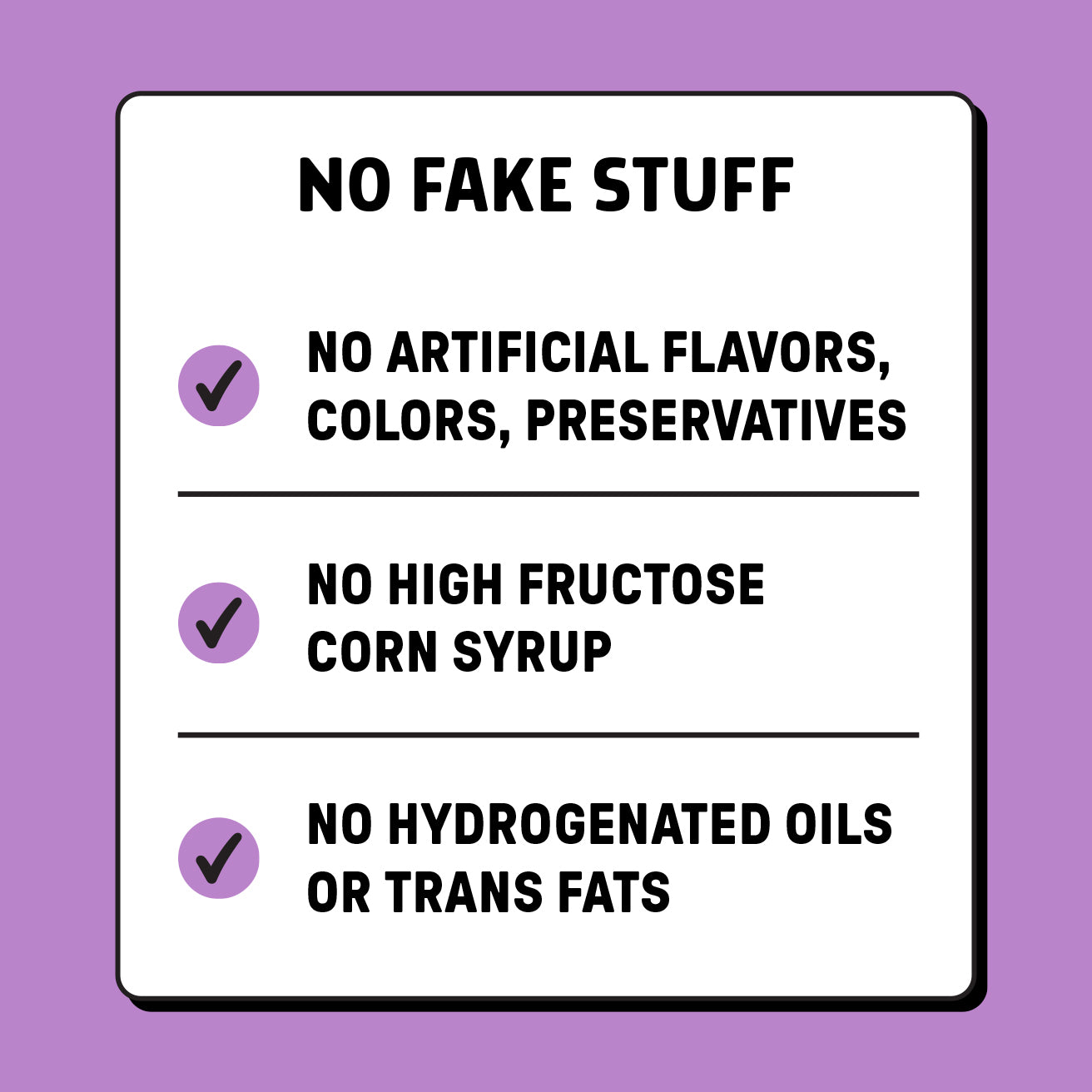 Product comparison on a purple background with text about ingredient claims.