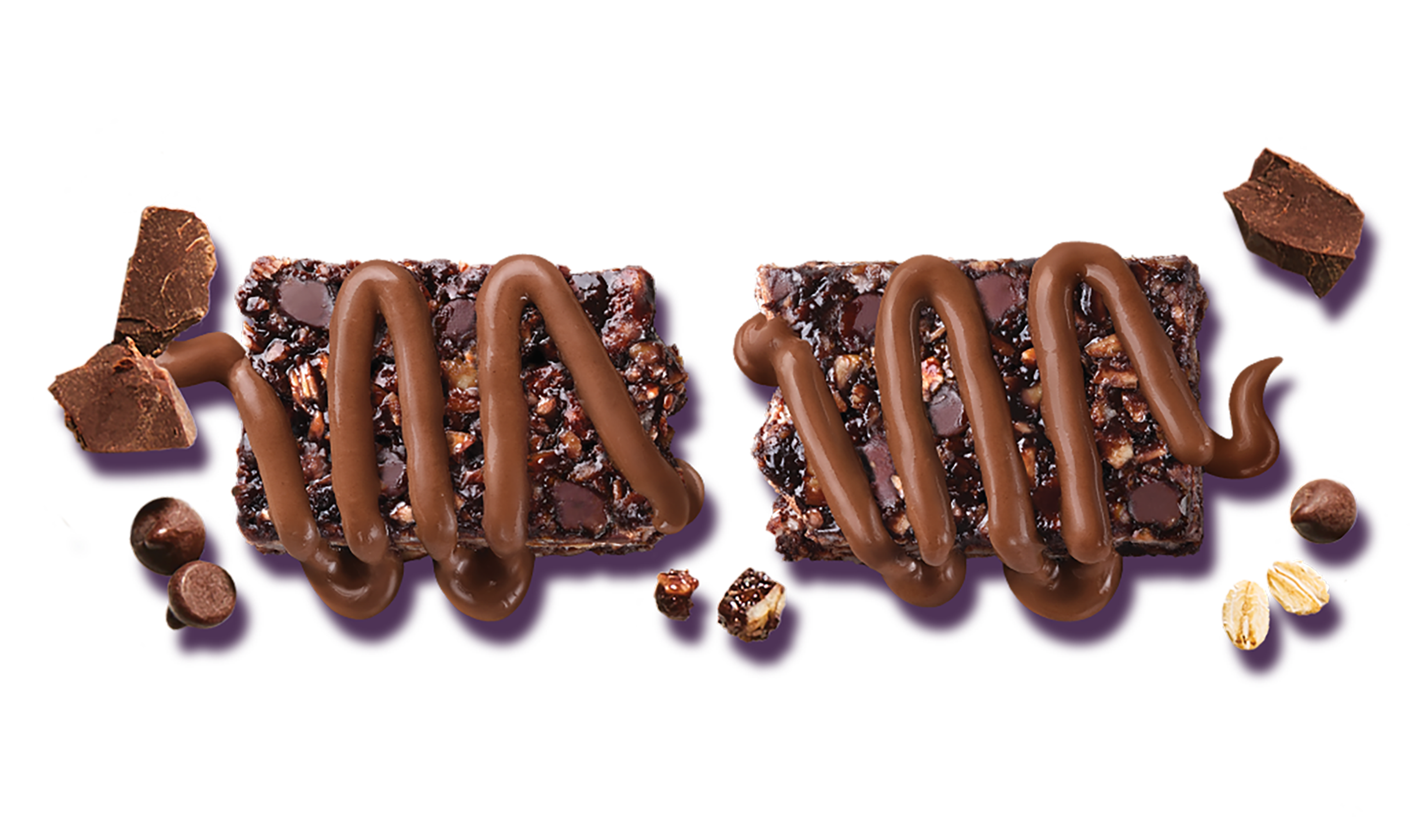 chocolate granola bar with chocolate drizzle