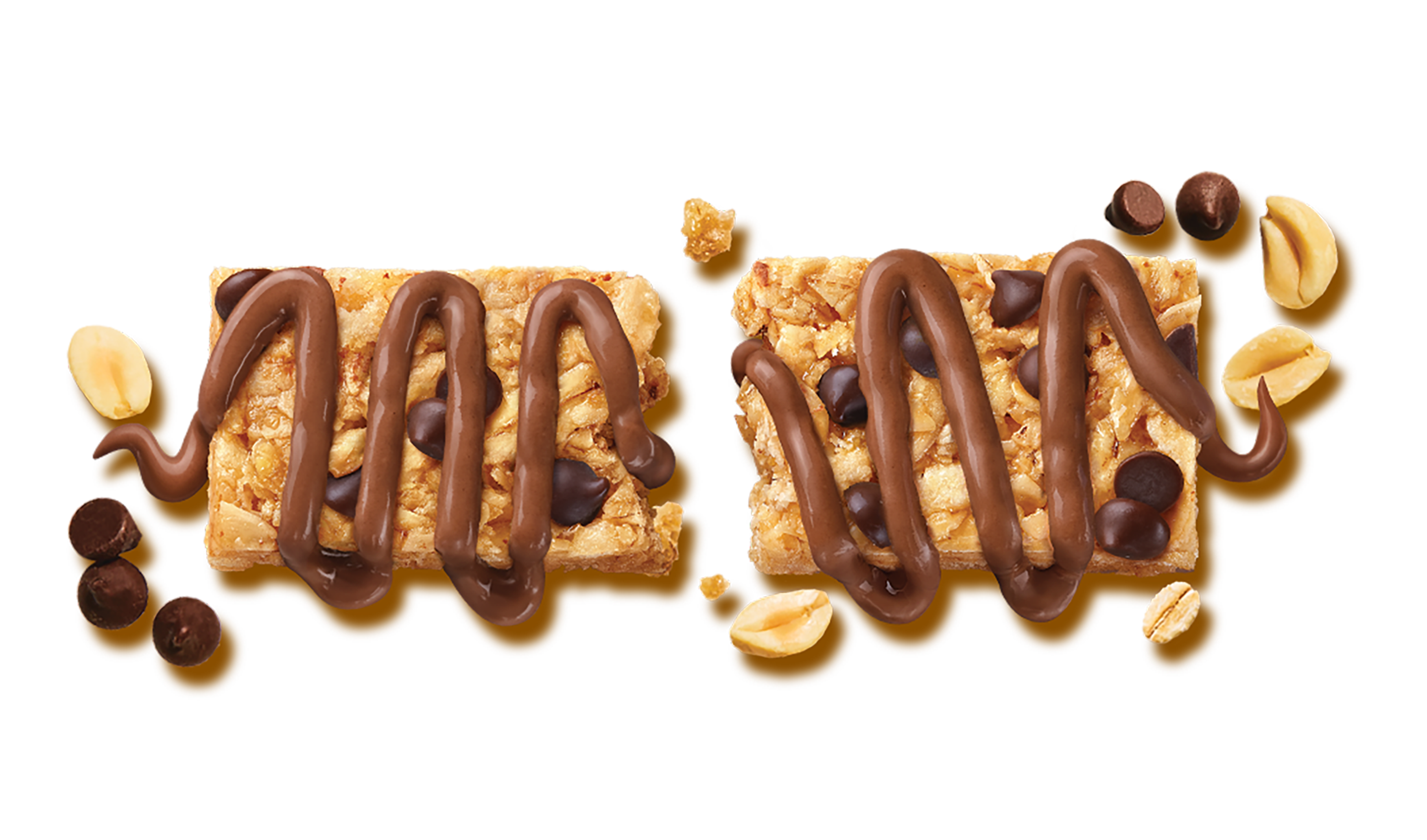 granola bar with chocolate drizzle and chocolate chips