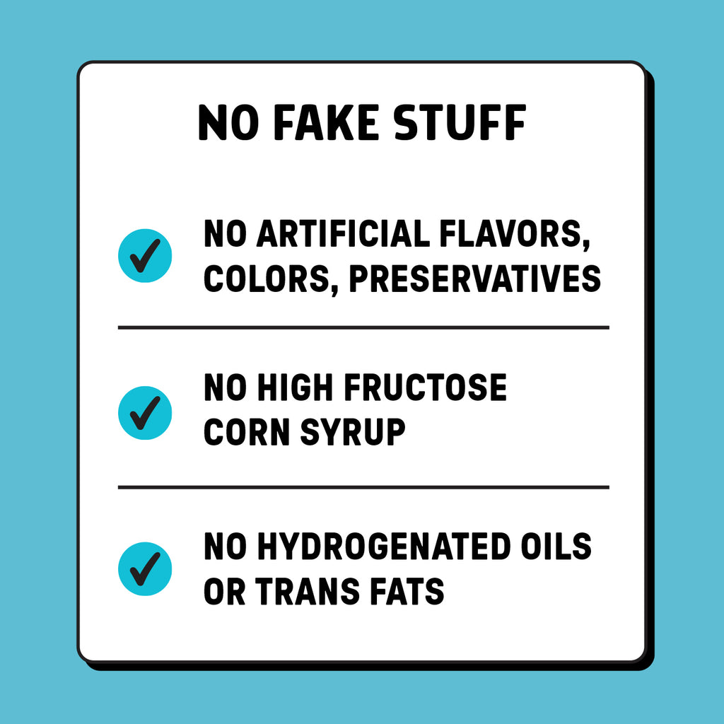 List of product benefits on a blue background