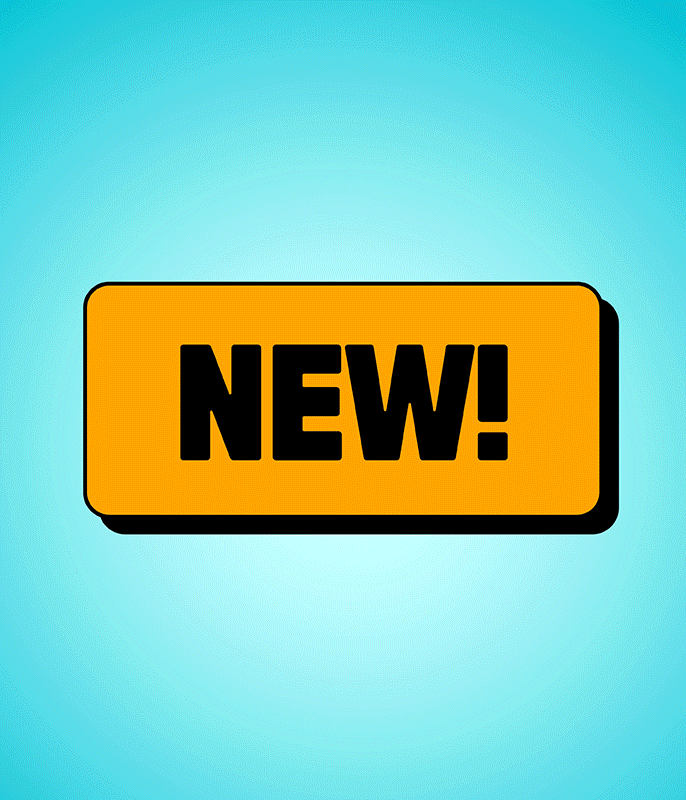 New protein bars flashing on a blue background with a black box