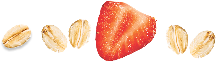 Strawberry and oats on a white background